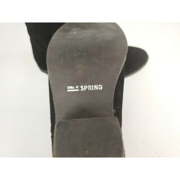 Call It Spring Black Suede Western Booties Boots Size 9 - Picture 8 of 8
